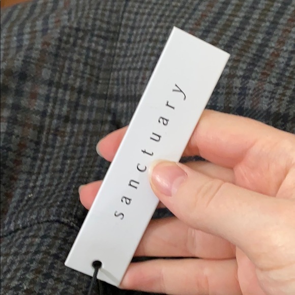 Sanctuary Runway cropped grey plaid leggings sz S - Picture 8 of 10